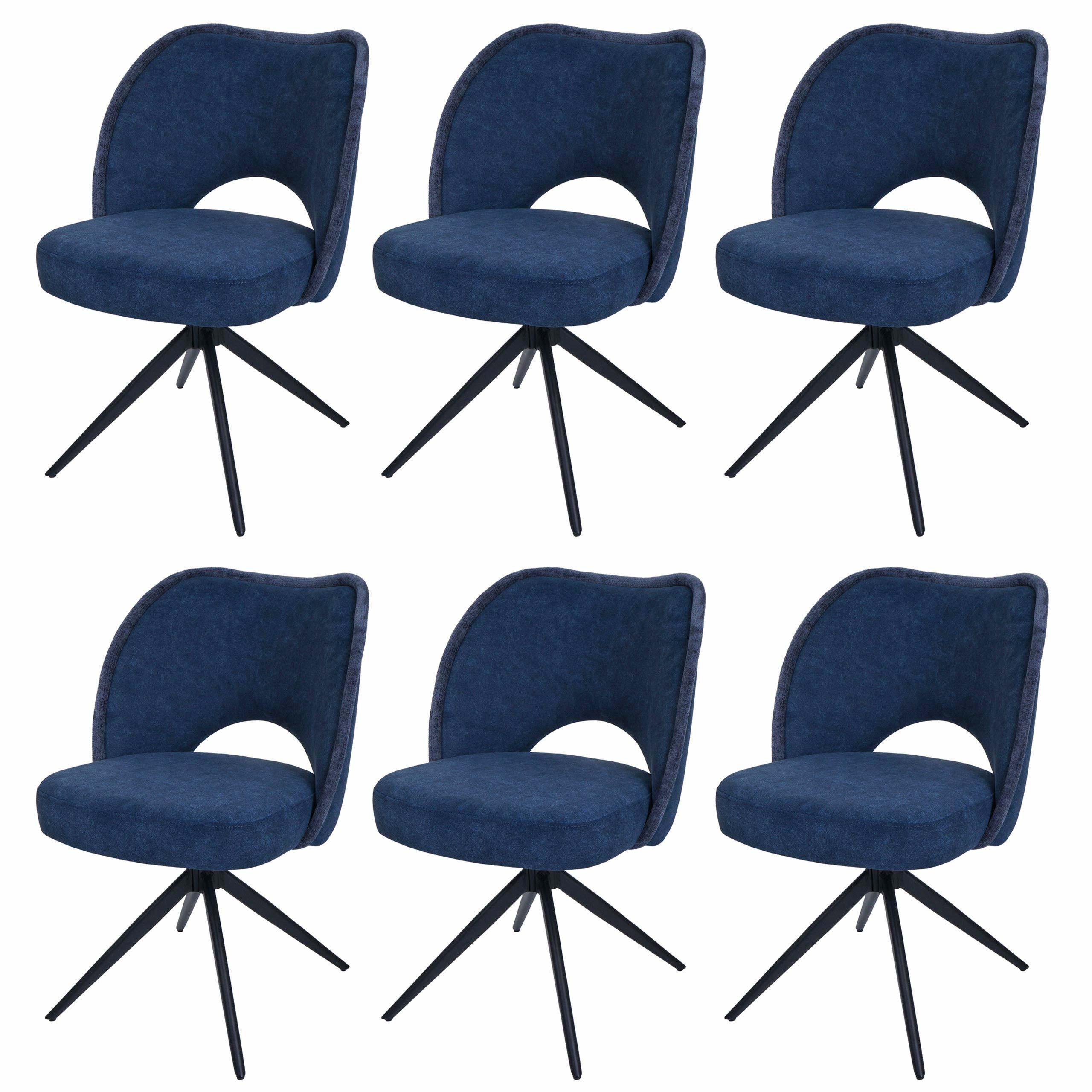ESSZIMMERSTUHL Blau 6er-Set - Blau, Textil (54/84/60cm) - MCW