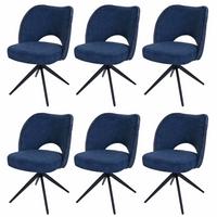 ESSZIMMERSTUHL Blau 6er-Set - Blau, Textil (54/84/60cm) - MCW