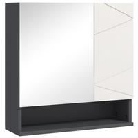 SPIEGELSCHRANK Spanplatte Glas Grau - Grau, Holzwerkstoff (55/55/17cm) - Kleankin