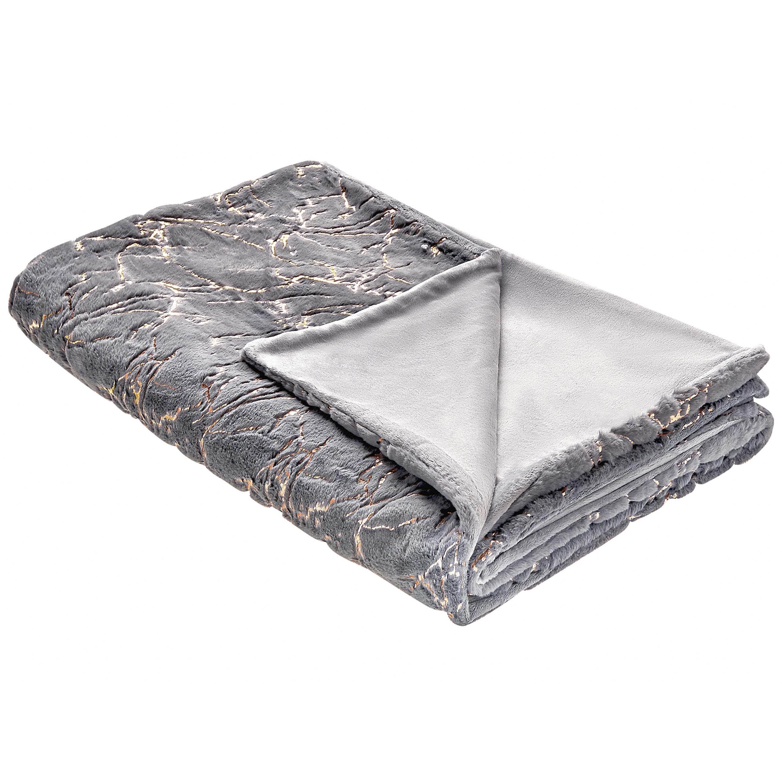 DECKE Grau Godavari 150/200 cm - Grau, Textil (150/200cm) - Beliani