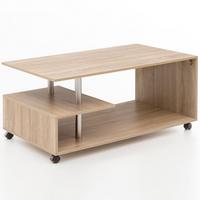 COUCHTISCH Eleganza in Grau, Melaminharzbeschichtung, mit geräumigen Ablageflächen - Beige/Schwarz, Holz (60/105/48cm) - KADIMA DESIGN