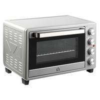 MINIBACKOFEN Metall Edelstahl Glas Silber - Silberfarben, Metall (52.2/38.1/33.5cm) - HOMCOM