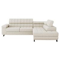 ECKSOFA Nord, Seite: Rechts - Creme/Schwarz, Holz/Textil (264/203cm) - MIRJAN24