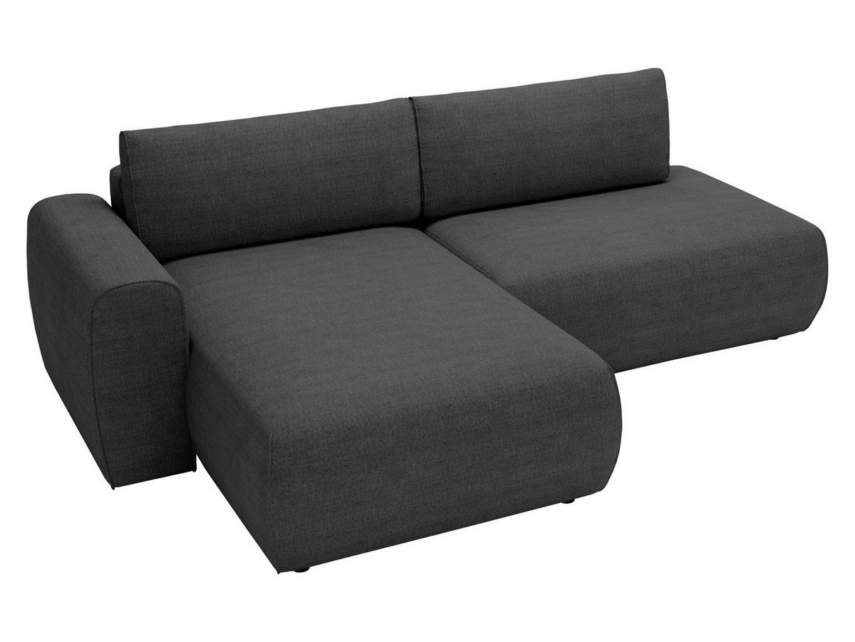ECKSOFA Mila - Dunkelgrau/Schwarz, Holzwerkstoff/Kunststoff (256/164cm) - MIRJAN24