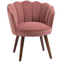 ESSZIMMERSTUHL Küchenstuhl mit Rückenlehne Polyester Gummiholz Rosa - Rosa, Kunststoff (66/78.5/66cm) - HOMCOM
