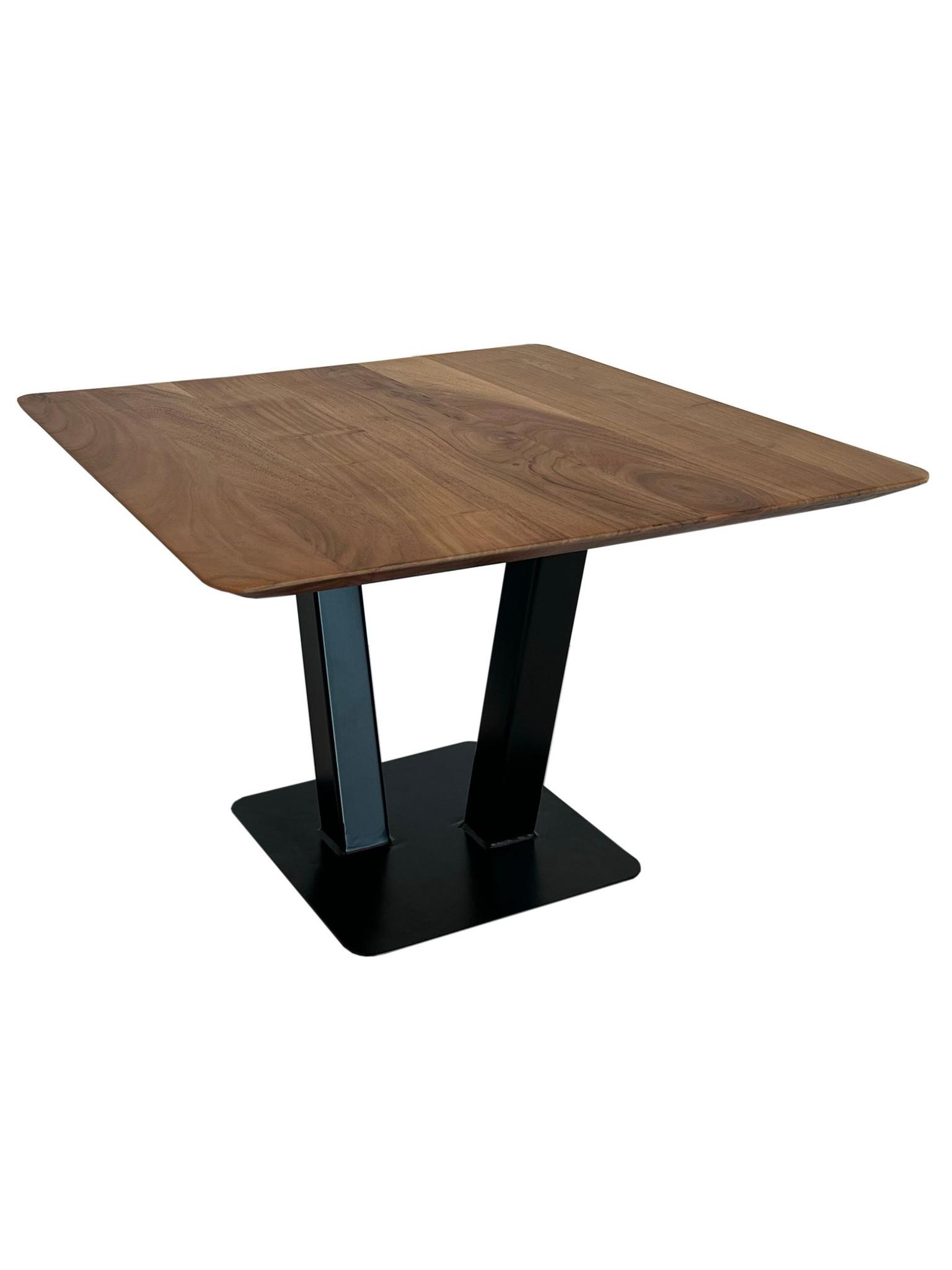 COUCHTISCH PERUGIA, Akazie Massivholz, Akazie-Schwarz, 60 x 60 x 40 cm - Schwarz/Akaziefarben, Holz/Metall (60/60/40cm) - KADIMA DESIGN