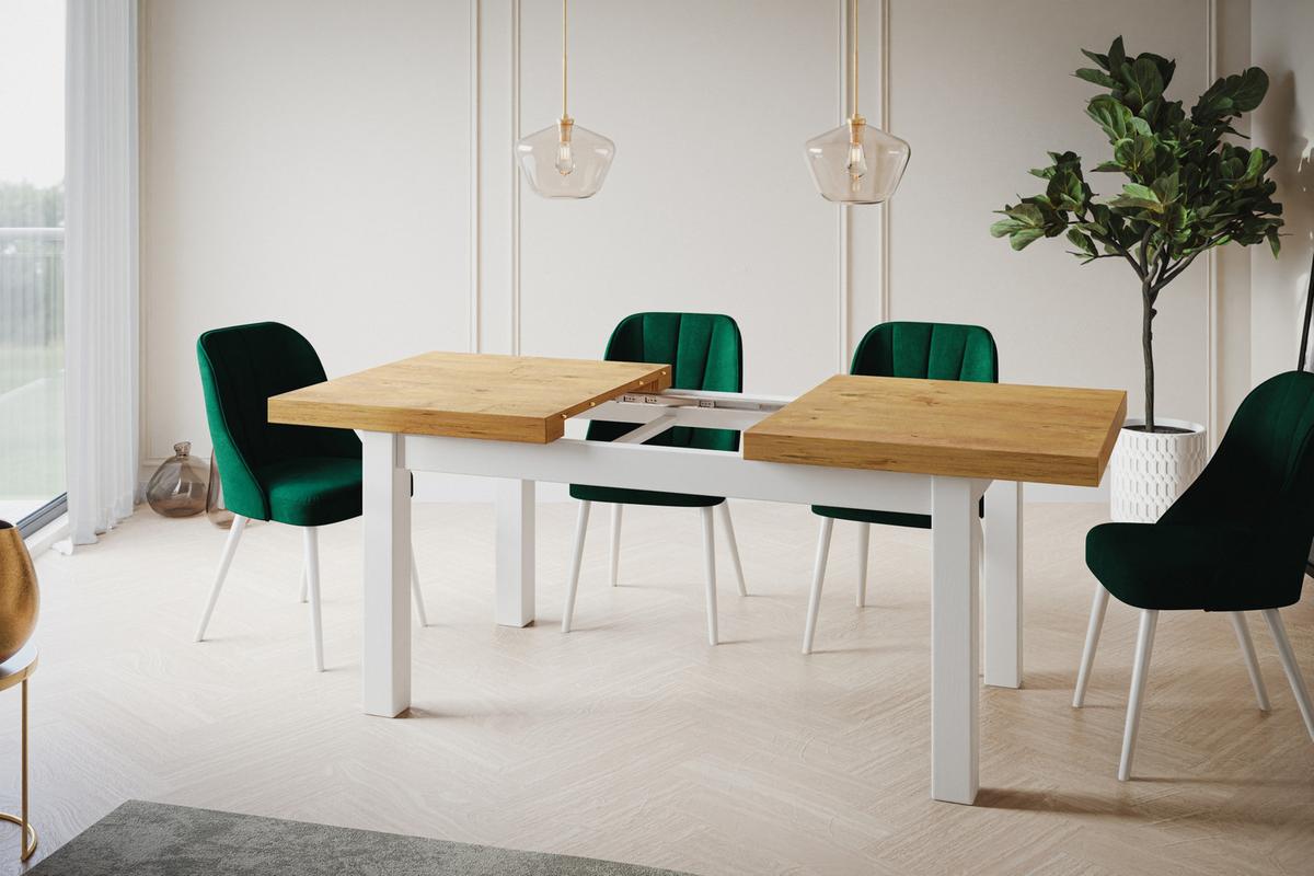RECHTECKIGER Esstisch Ausziehbar – Moderner Wohnzimmertisch Küchentisch und Esszimmertisch – Tisch mit Holzbeinen, Maßen von 170 – 250 cm – Lancelot - Beige/Weiß, Holzwerkstoff (170/90/78cm) - Alpi-Möbel
