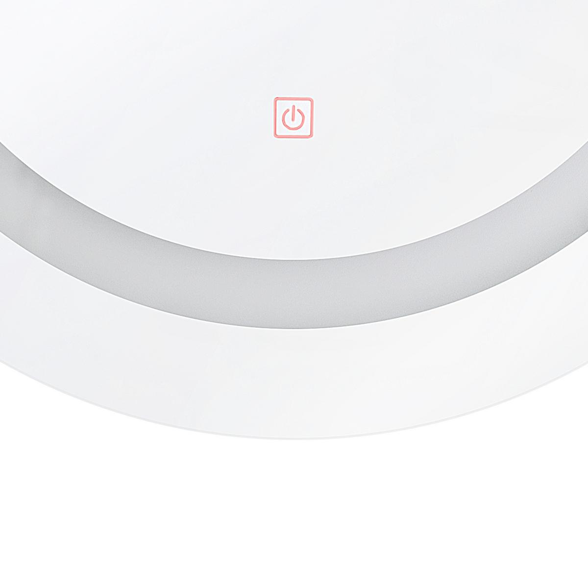 BADSPIEGEL mit LED-Beleuchtung rund 58/58 cm Selune - Silberfarben, Kunststoff (58/58/3cm) - Beliani
