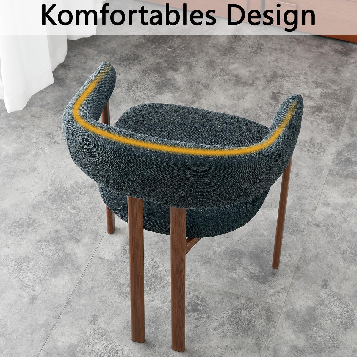 ESSZIMMERSTUHL 2ER-SET aus Stoff mit Metallbeinen, ergonomisch gepolstert im Fass-Design - Schwarz, Textil (60/80.5/57.5cm) - Urban Meuble