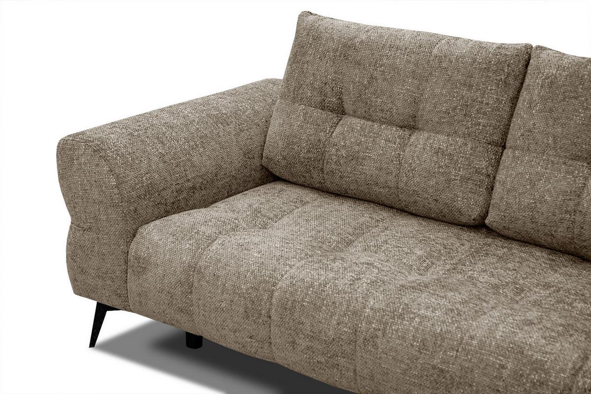 ECKSOFA SALVINI 5-Sitzer, taupe - Taupe/Schwarz, Holzwerkstoff/Textil (292/158cm) - Wozimo