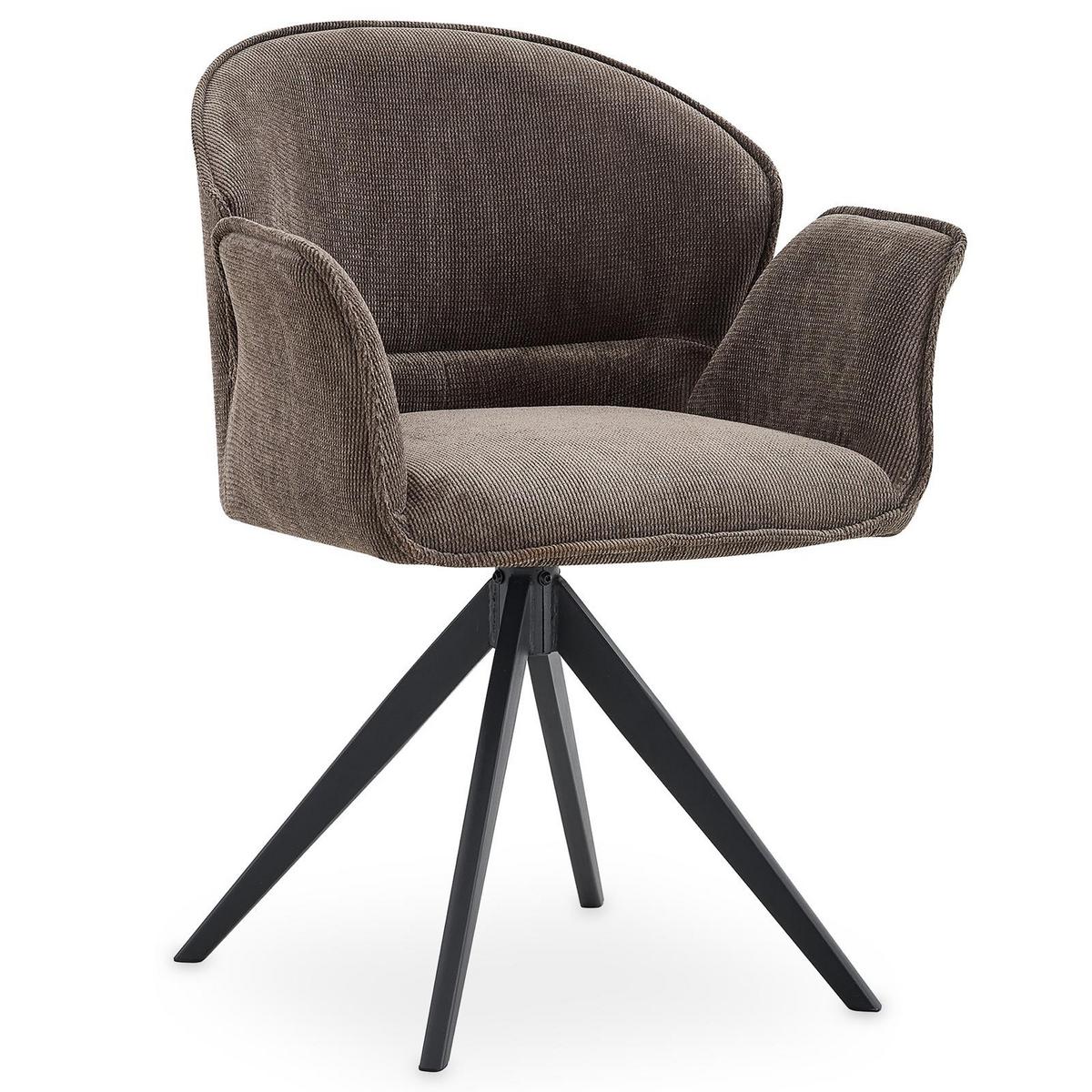 ESSZIMMERSTÜHLE GIRONA 2er-Set steingrau - Dunkelgrau, Textil (63/80/55cm) - IDIMEX