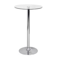 STEHTISCH – Ø 60 cm, 60x60x105 cm, Sicherheitsglas, Silber, Metall, modern - Silberfarben, Glas/Metall (60/60/105cm) - KADIMA DESIGN