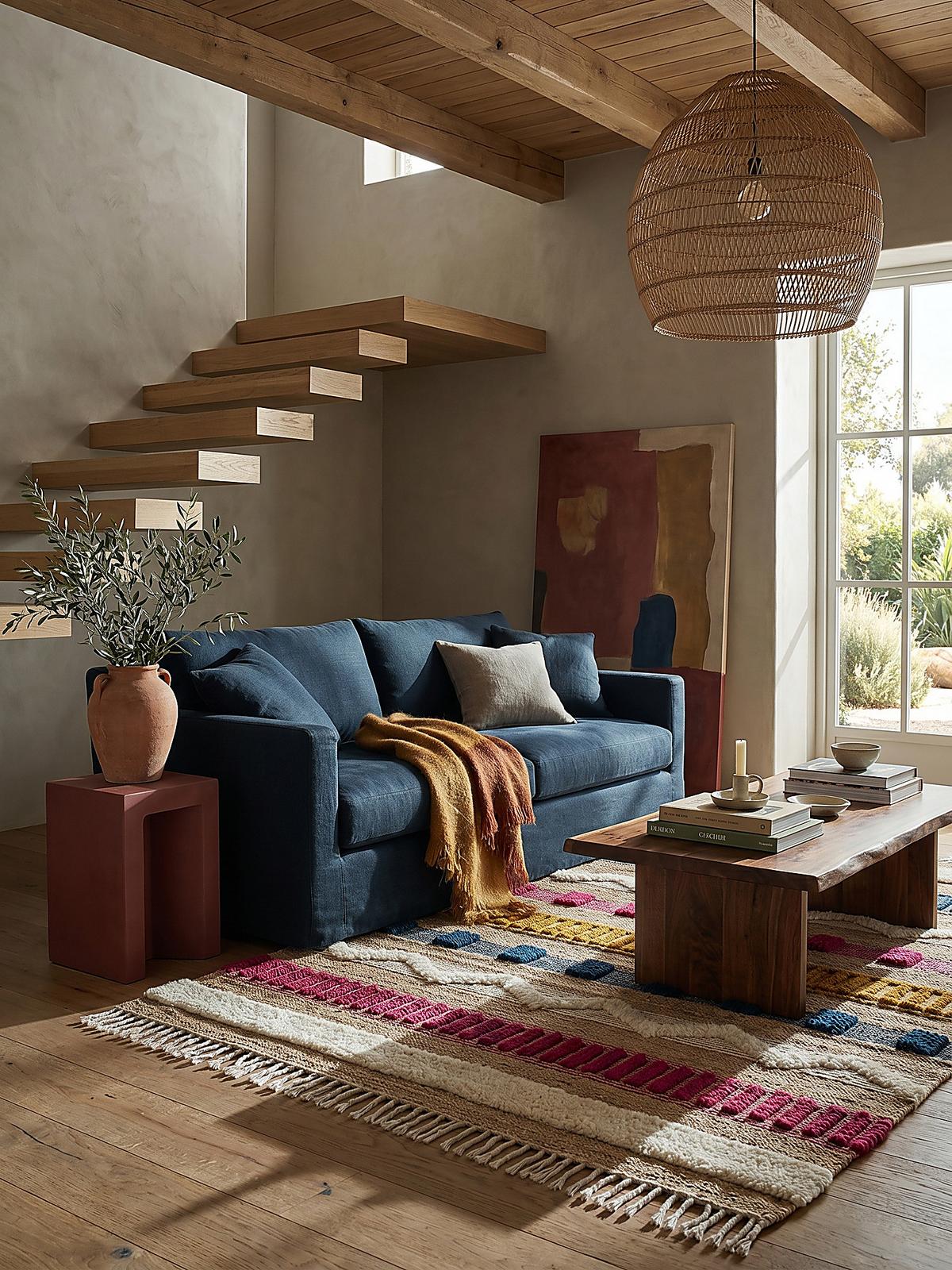 TEPPICH aus Jute handgewebt WHARFE in Bunt, geometrisch, 160 x 230 cm - Multicolor, Textil (230/160cm) - KADIMA DESIGN