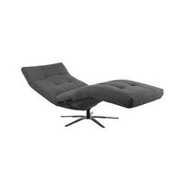 RELAXLIEGE LETICIA Anthrazit Cord Drehbar (360°), Relaxfunktion - Anthrazit/Schwarz, Textil/Metall (82/115/156cm) - KAWOLA