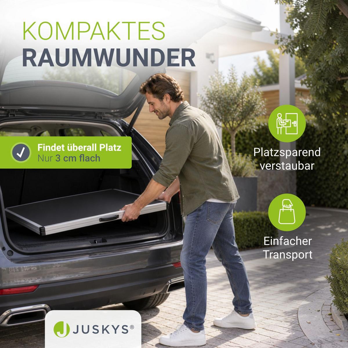 MULTIFUNKTIONSTISCH höhenverstellbar 3er-Set - Schwarz, Holz (100/60/73cm) - Juskys