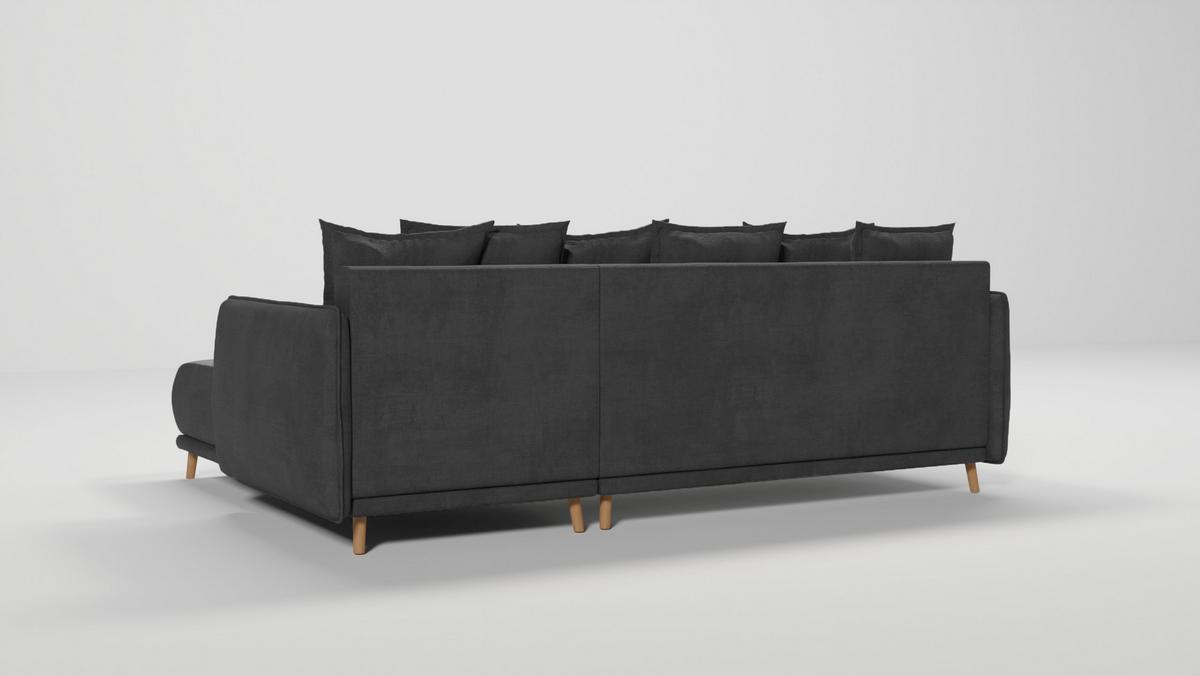 ECKSOFA Chroma Graphit Luxusmicrofaser - Graphitfarben/Braun, Holz/Textil (238/170cm) - S-Style Möbel