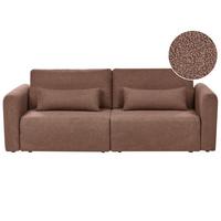 SCHLAFSOFA 3-Sitzer Bouclé Braun mit Stauraum Vaxholm - Braun, Textil (232/86/87cm) - Beliani