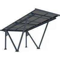 CARPORT AUTO ombrière carport solaire avec panneaux photovoltaïques - 366 x 575 x 366 cm - gris - 4,1 kw Grau - Grau, Holz (575/3/366cm) - Habitat Garten