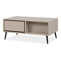 COUCHTISCH sand, schwarz 94 cm, Wohnzimmertisch mit Stauraum - Sandfarben/Schwarz, Holz/Holzwerkstoff (55/94/40cm) - Furn.Design
