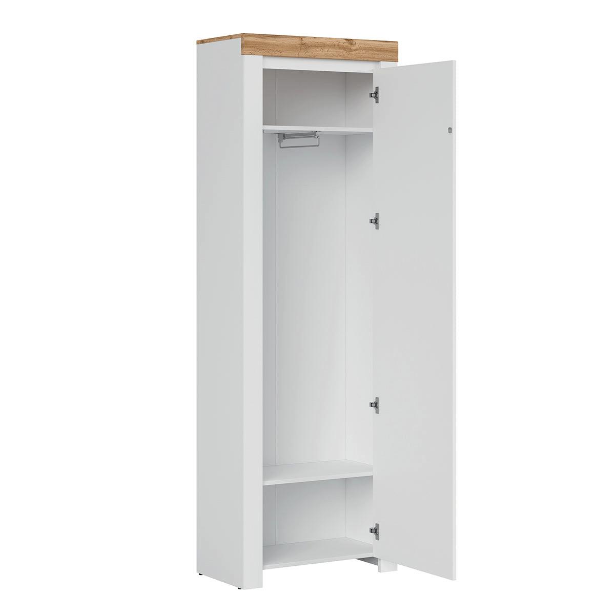 VITRINE Hella Weiß und Holz - Weiß, Holzwerkstoff (68/203/37cm) - Petits-meubles