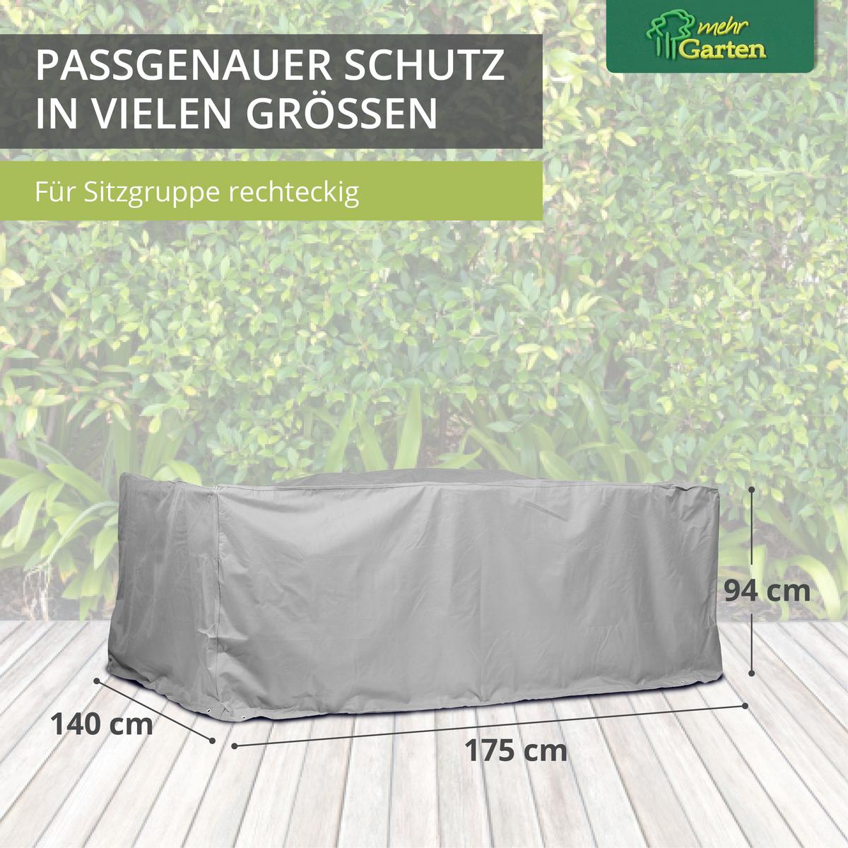 SCHUTZHÜLLE für Sitzgruppe rechteckig SHP-60047 - Grau, Kunststoff (200/94/160cm) - mehr Garten