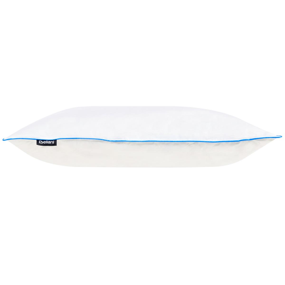 KOPFKISSEN Weiß 40/80 cm Aneto - Blau/Weiß, Naturmaterialien (80/40cm) - Beliani
