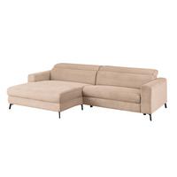 ECKSOFA LAISKA Taupe Cord - Taupe/Schwarz, Textil/Metall (282/177cm) - KAWOLA