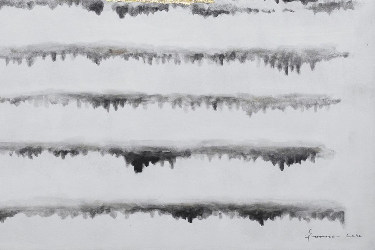 ACRYLBILD HANDGEMALT 82,5/122,5 cm - Schwarz/Grau, Textil (82.5/122.5cm) - KUNSTLOFT
