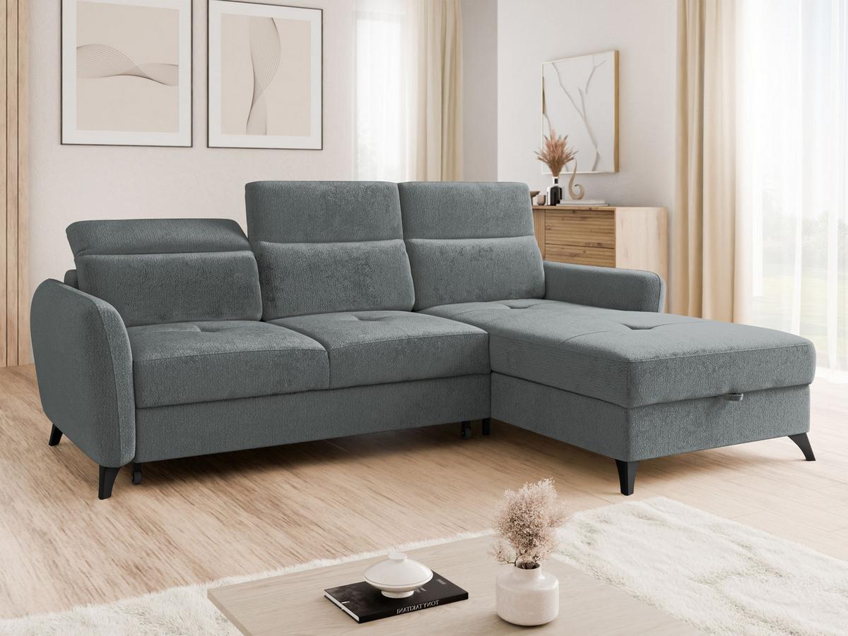 ECKSOFA Talia, Seite: Rechts 2R-LC - Graphitfarben/Schwarz, Holz/Kunststoff (167/238cm) - MIRJAN24