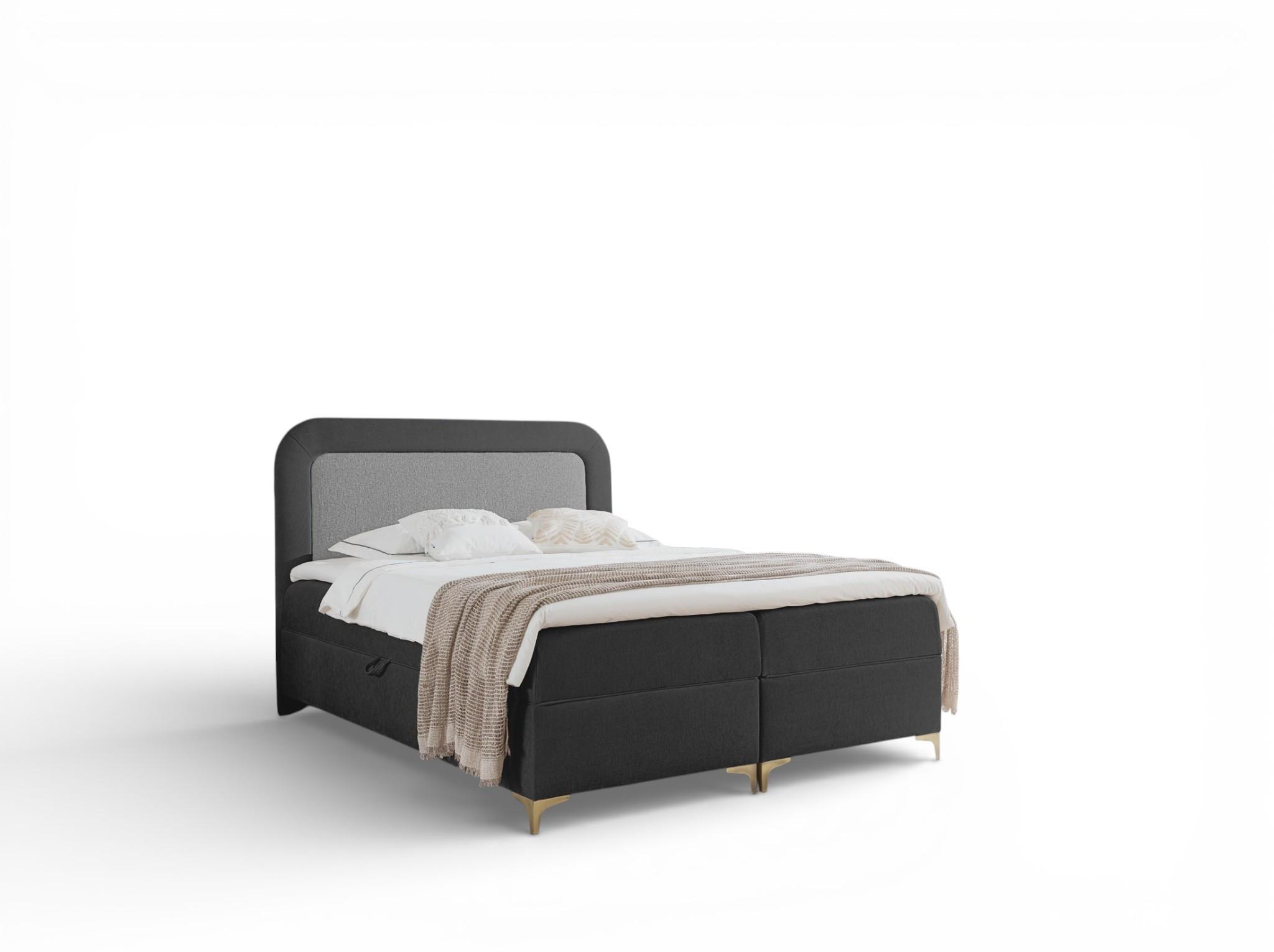 BOXBETT Willow - Anthrazit, Holzwerkstoff/Textil (160/200cm) - Fun Möbel