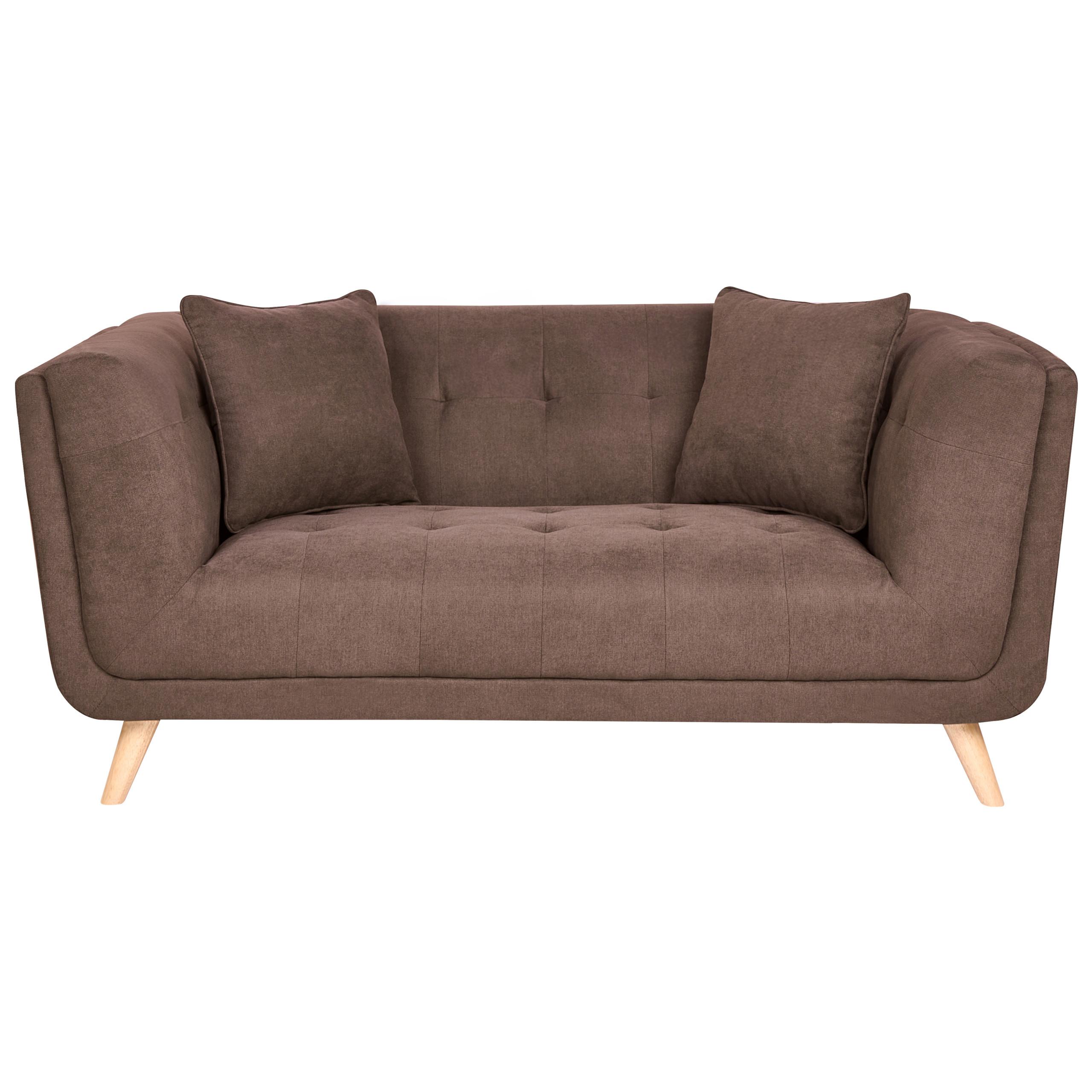 2-SITZER-SOFA Stoff Dunkelbraun Habo - Hellbraun, Textil (176/78/72cm) - Beliani
