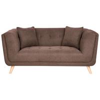 2-SITZER-SOFA Stoff Dunkelbraun Habo - Hellbraun, Textil (176/78/72cm) - Beliani