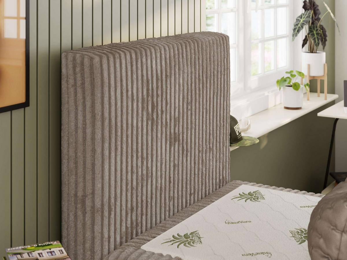 JUGENDBETT TILIO 90/200 - Hellbraun - H3 - Links Seite - Hellbraun, Textil (90/200cm) - MKS