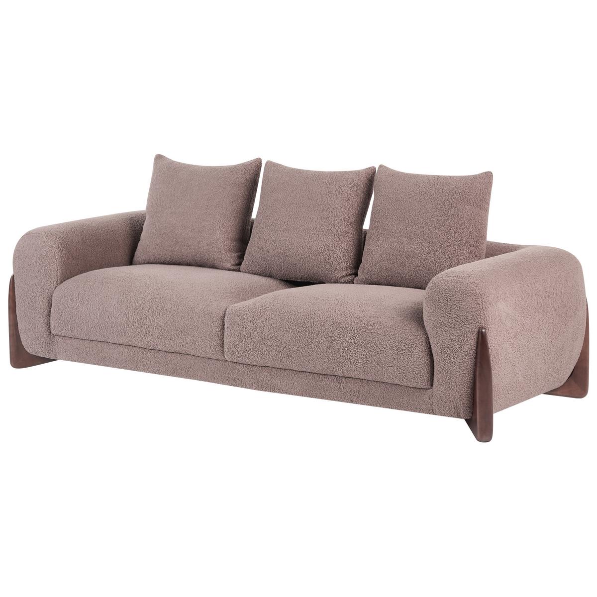 SOFA-SET 6-Sitzer Bouclé Braun Vinliden - Braun, Textil (217/82/87cm) - Beliani