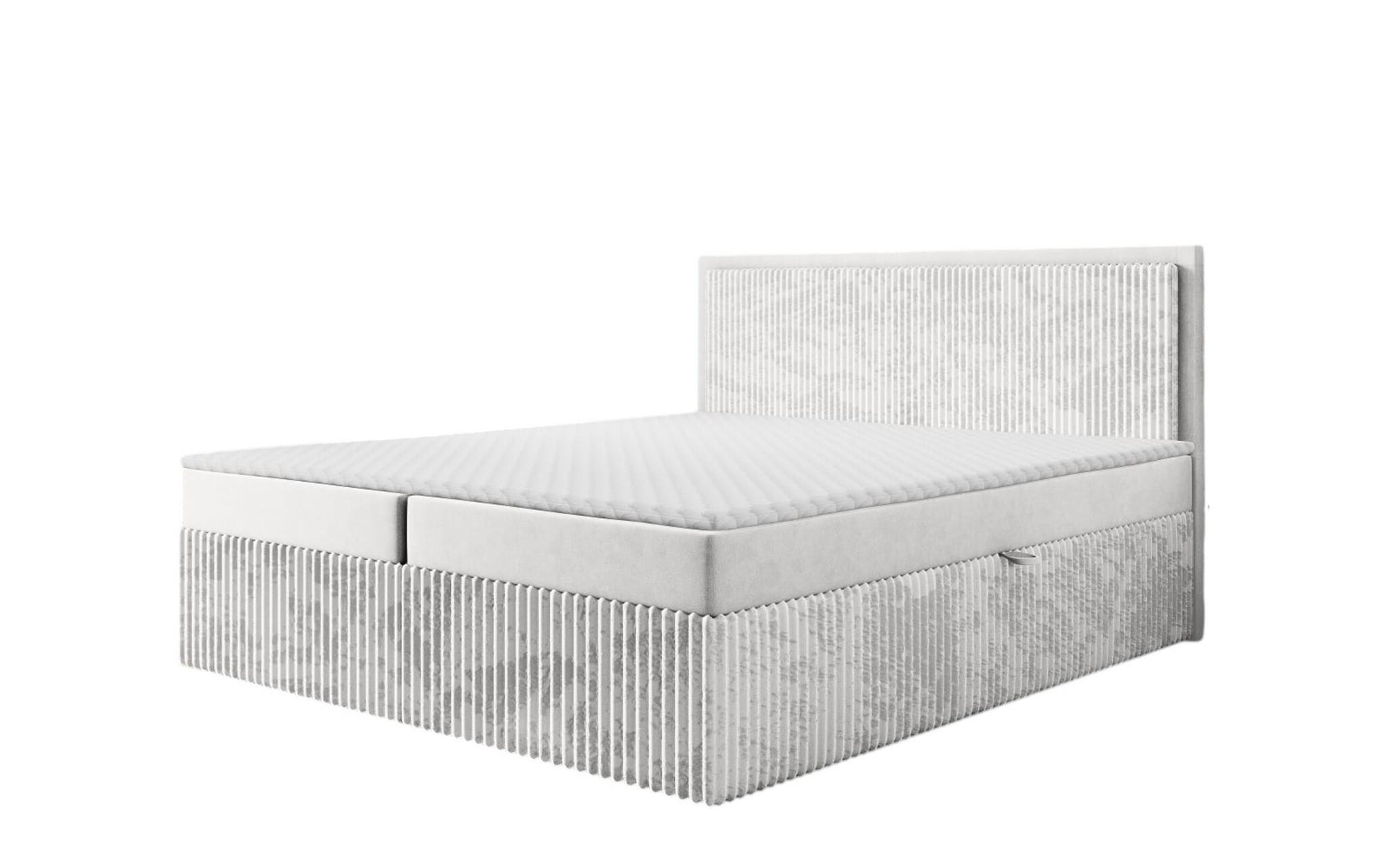 BOXBETT Hidis In Stoff Vito - Hellgrau, Holzwerkstoff/Textil (160/200cm) - Fun Möbel