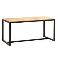 ESSTISCH Massivholz Metall Rechteckig Loft-Stil, Akazie 180x90x76 cm - Schwarz/Akaziefarben, Holz/Metall (90/180/76cm) - KADIMA DESIGN