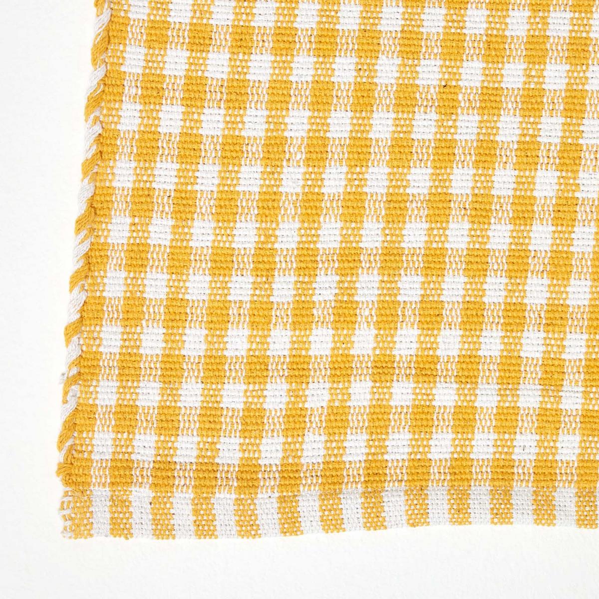 BAUMWOLLTEPPICH Vichy-Karo 110/170 cm - Gelb, Textil (110/170cm) - Homescapes