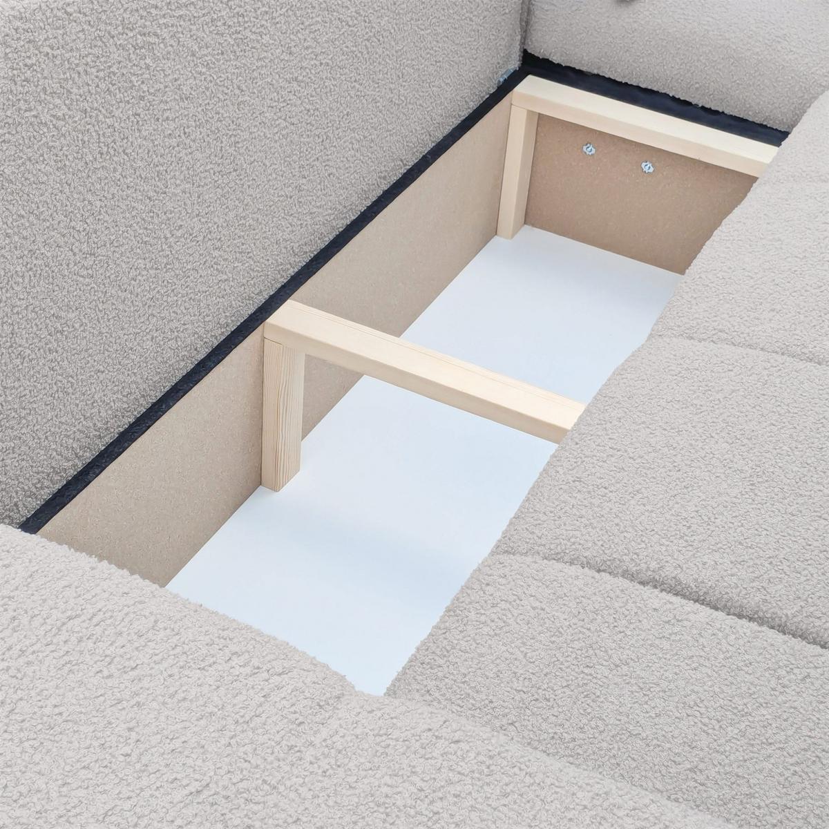 ECKSOFA Anabel Max Mit Schlaffunktion - Hellgrau, Holzwerkstoff/Textil (145/278cm) - Fun Möbel