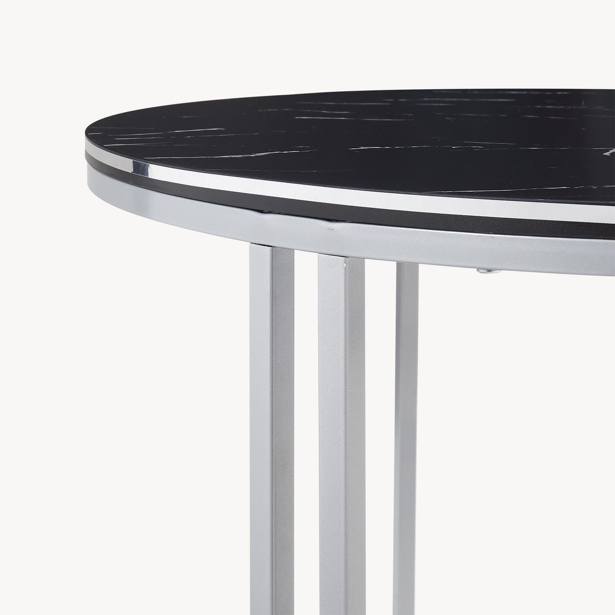 COUCHTISCH Aulum 70/70/50 - Silberfarben/Schwarz, Holzwerkstoff/Metall (70/70/50cm) - [en.casa]