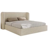 POLSTERBETT EMORA CLASSIC 200/200 - Creme Strukture - Multipocket-Matratze - Creme, Textil (200/200cm) - MKS