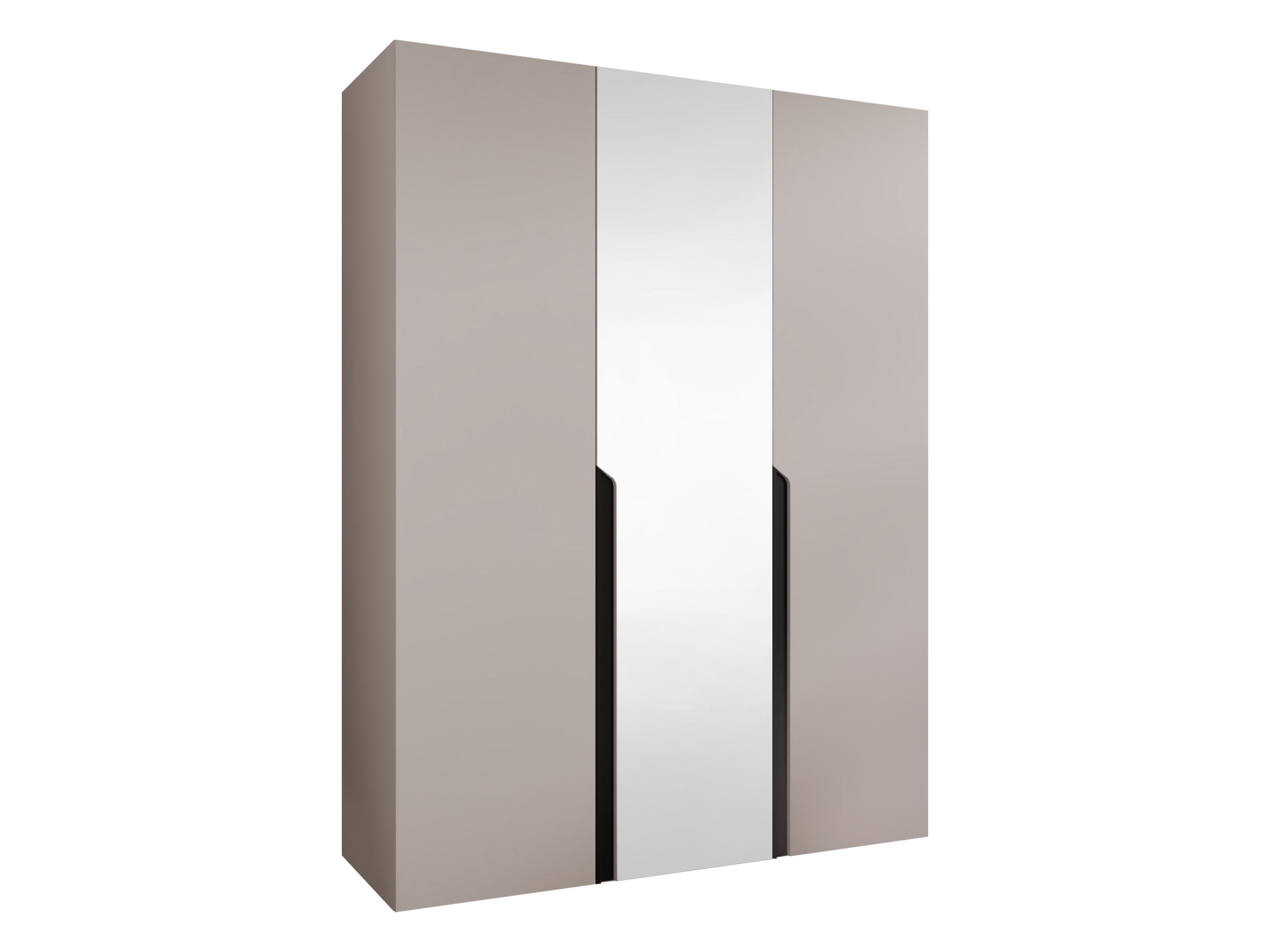 DREHTÜRENSCHRANK Mila II 150 - Kaschmir/Schwarz, Holzwerkstoff/Kunststoff (150/202/52cm) - MIRJAN24