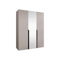DREHTÜRENSCHRANK Mila II 150 - Kaschmir/Schwarz, Holzwerkstoff/Kunststoff (150/202/52cm) - MIRJAN24