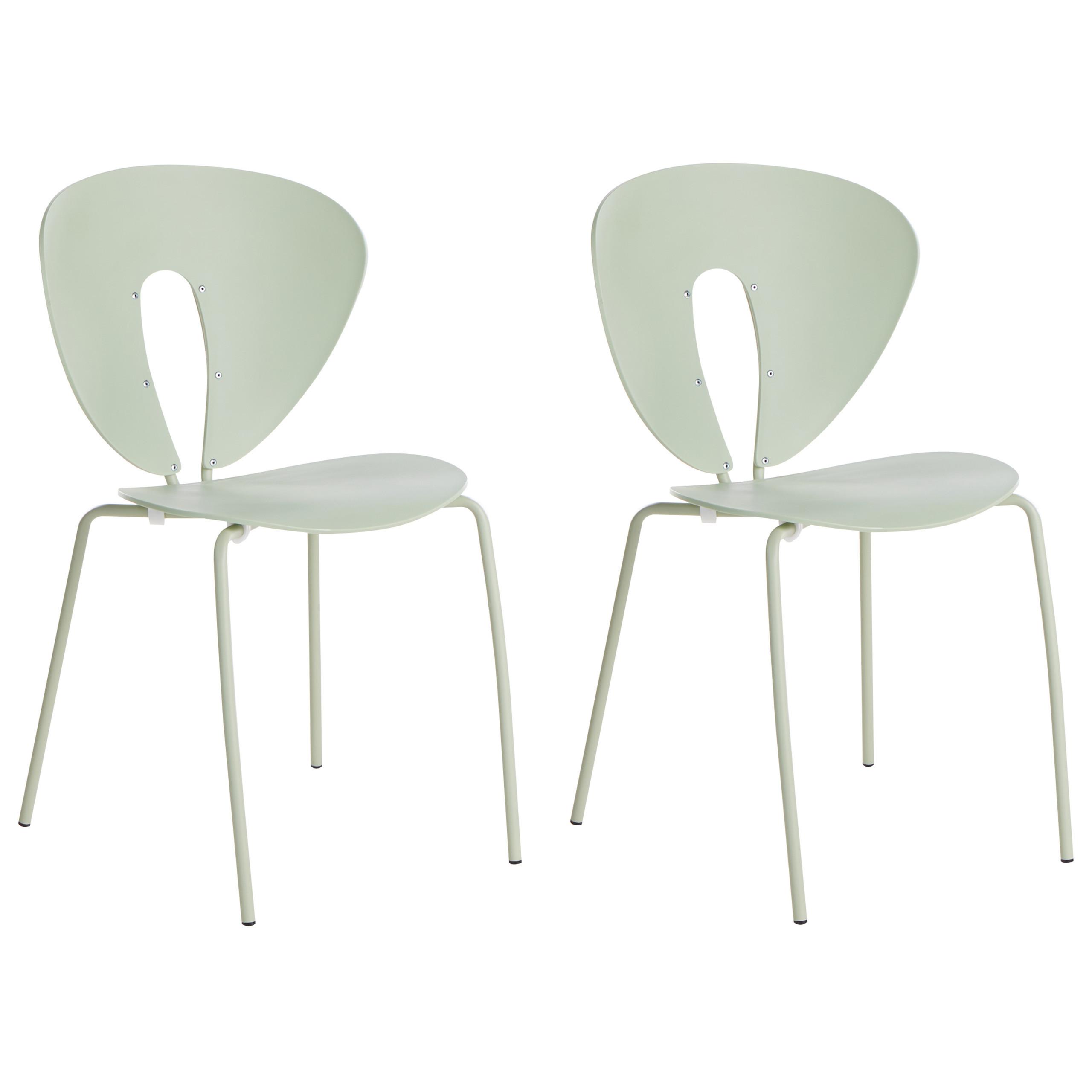 ESSZIMMERSTUHL 2er-Set Hellgrün Tracy - Silberfarben/Hellgrün, Kunststoff (47/81/51cm) - Beliani
