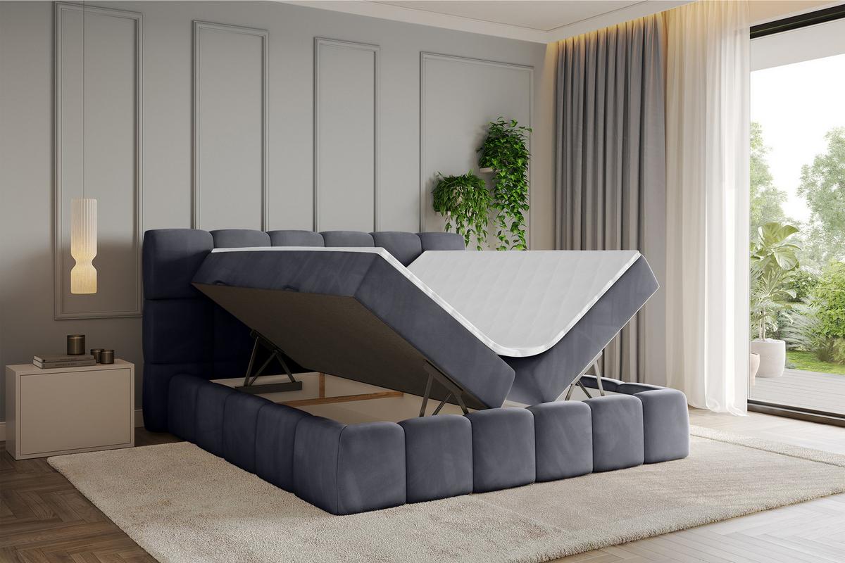 BOXBETT - AURI-H3 - 120x200 Dunkelgrau Casablanca - Dunkelgrau, Holzwerkstoff (120/200cm) - ALTDECOR