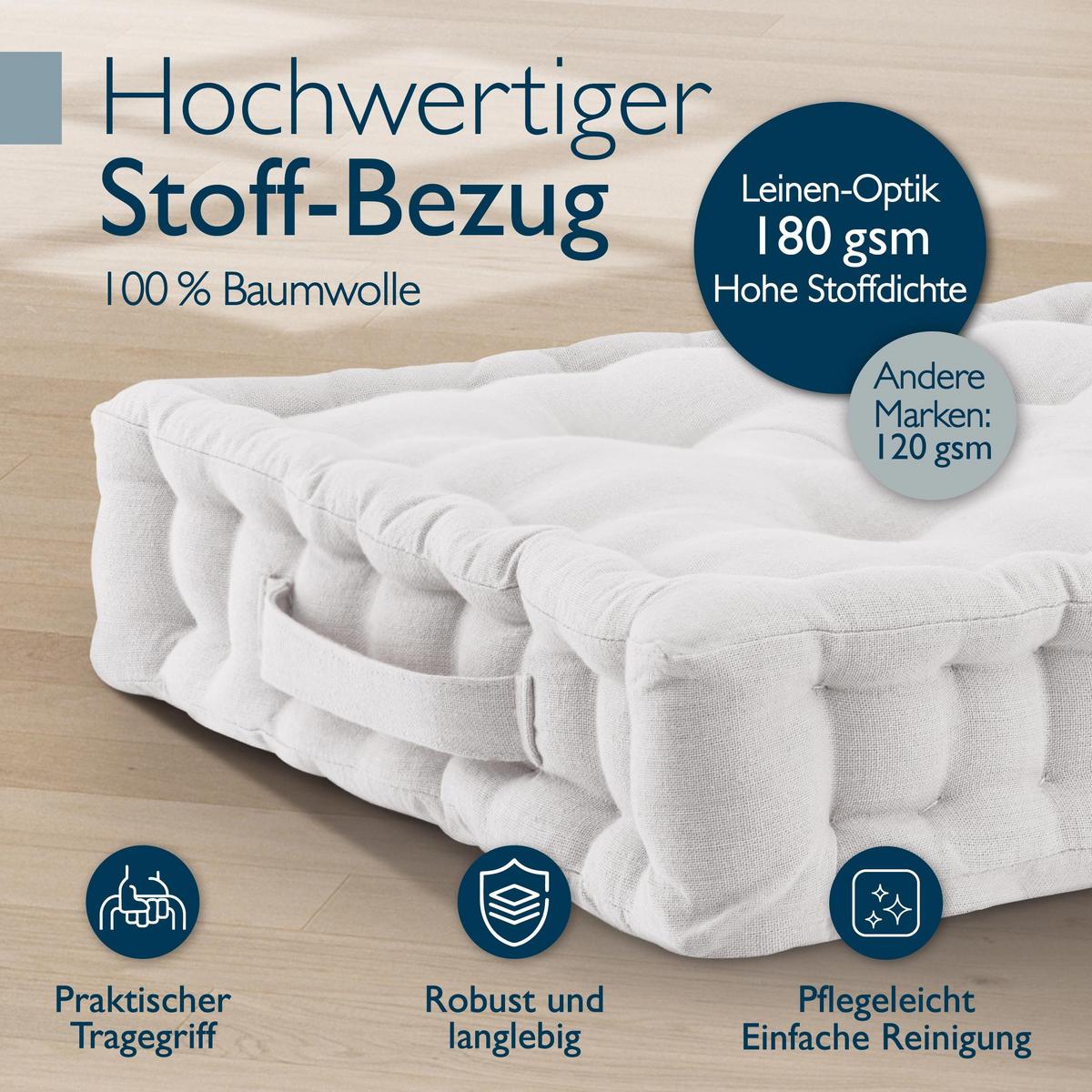 STUHLKISSEN Mila 40/40/8cm Natur (4tlg) - Naturfarben, Textil (40/40/8cm) - Beautissu 