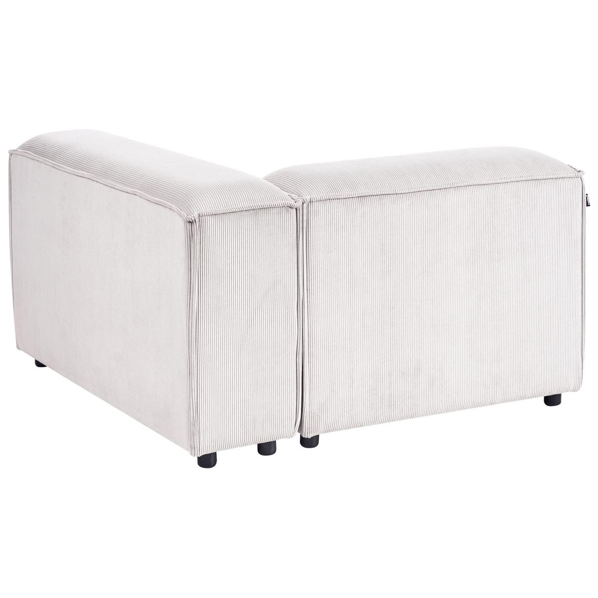 ECKMODUL Cord Cremeweiß linksseitig Ardal - Creme, Textil (120/68/120cm) - Beliani