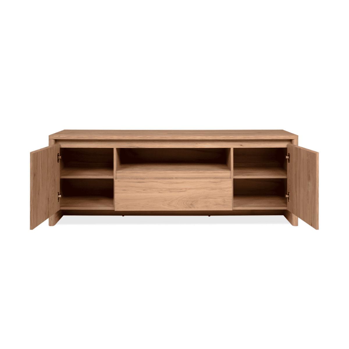 TV-MÖBEL 2 Türen 1 Schublade und 1 offenes Fach in Holzoptik 40/59/163,5 cm - Apfelbaumfarben, Holzwerkstoff (40/59/163.5cm) - Calicosy