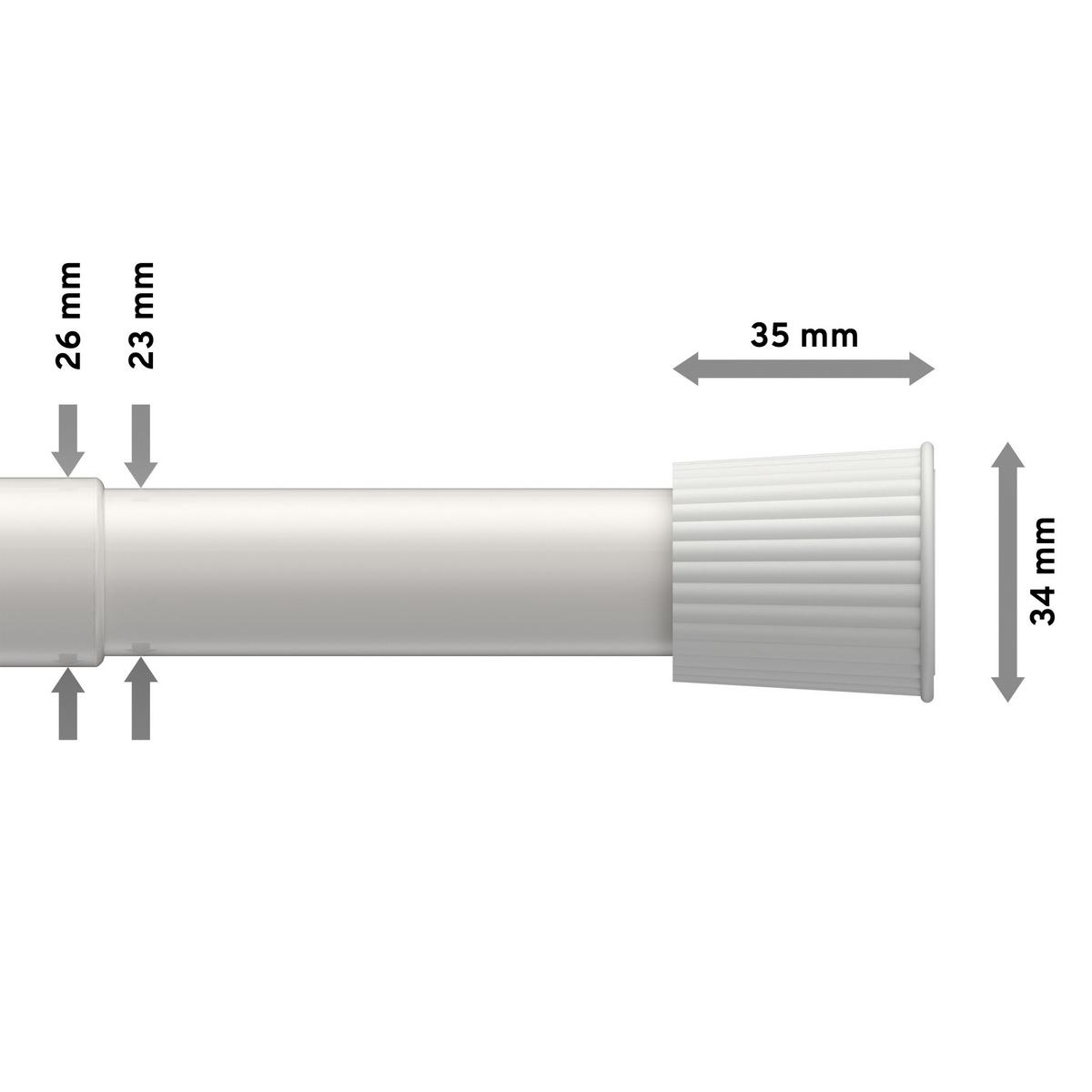 SPANNSTANGE / DUSCHVORHANGSTANGE Serrofix 125-220 cm, 26 / 23 mm Ø Weiß - Weiß, Kunststoff/Metall (220cm) - INTERDECO