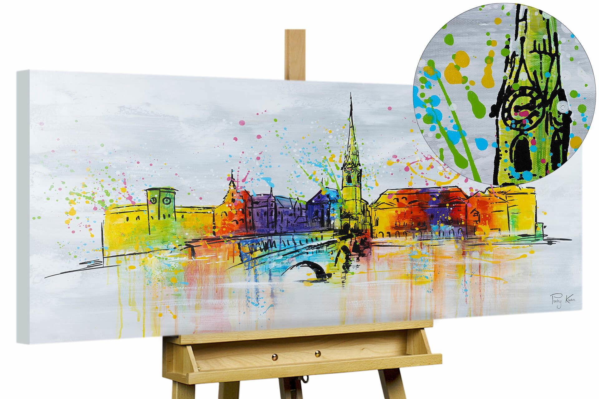ACRYLBILD HANDGEMALT 120/60 cm - Grau, Holz/Textil (120/60cm) - KUNSTLOFT