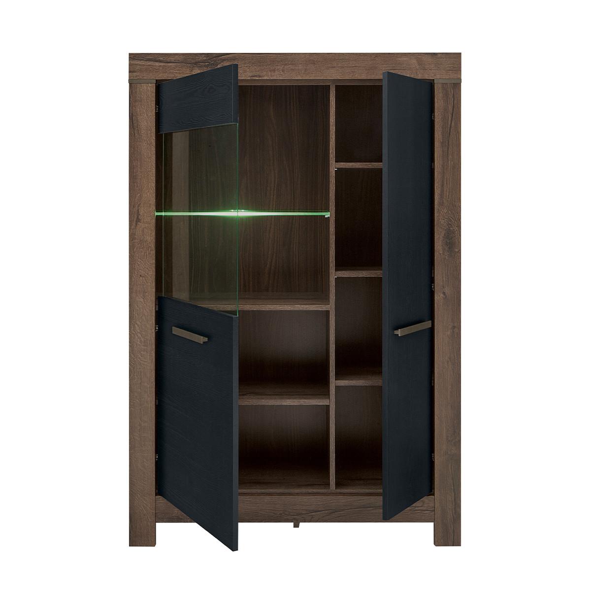 GESCHIRRSCHRANK Adam Holz und Schwarz - Schwarz, Holzwerkstoff (100/148/39cm) - Petits-meubles